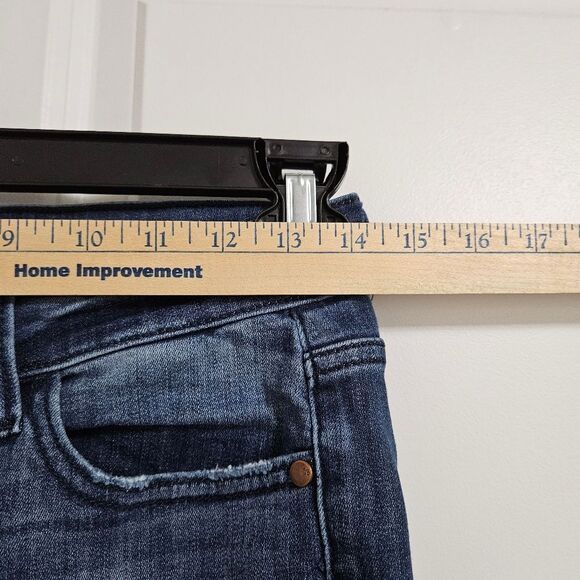 Judy Blue Skinny Fit Capri Jeans Women's 3/26 (28x19.5) Blue Mid-Rise Distressed - Picture 5 of 10